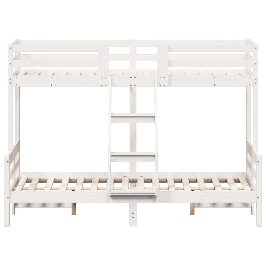 Bunk bed without mattress 80x200/120x200 cm white solid wood