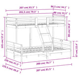 Bunk bed without mattress 80x200/120x200 cm white solid wood