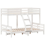 Lit superposé sans matelas 90x200/120x200 cm blanc bois massif