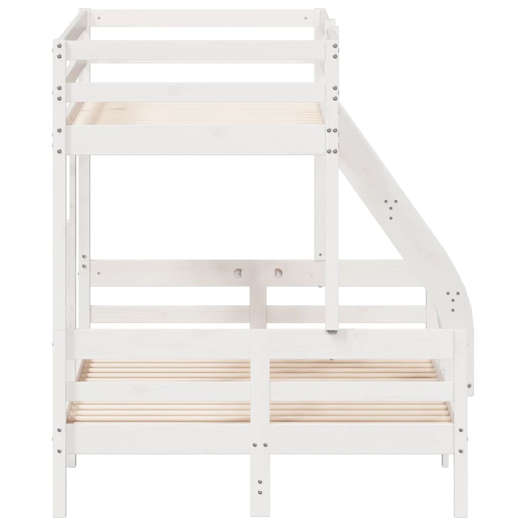 Lit superposé sans matelas 90x200/120x200 cm blanc bois massif