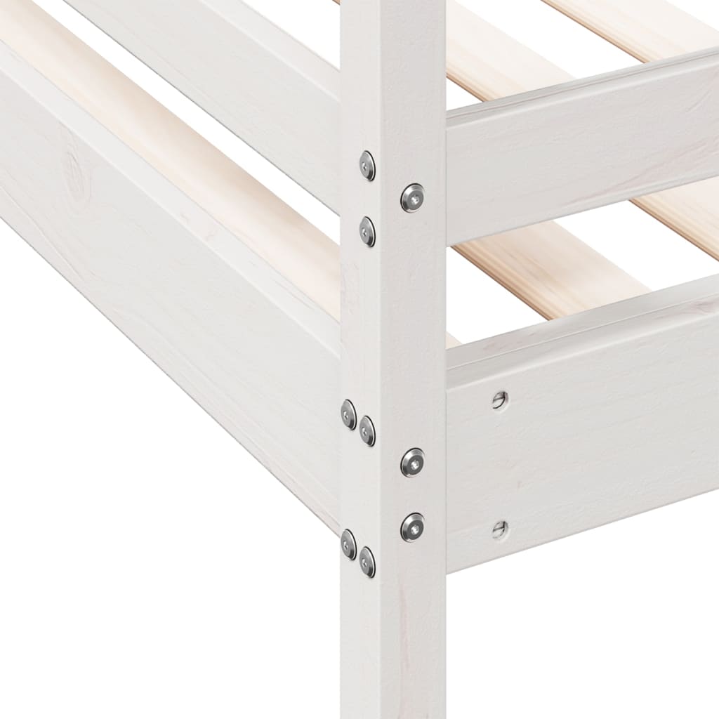 Lit superposé sans matelas 90x200/120x200 cm blanc bois massif