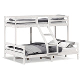 Lit superposé sans matelas 90x200/140x200 cm blanc bois massif