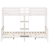 Lit superposé sans matelas 90x200/140x200 cm blanc bois massif