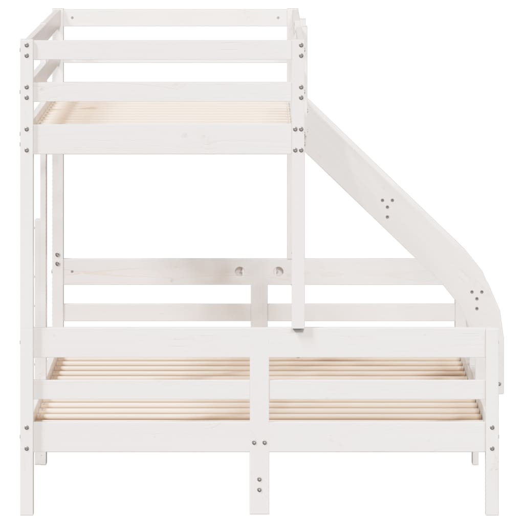 Lit superposé sans matelas 90x200/140x200 cm blanc bois massif