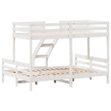 Lit superposé sans matelas 90x200/140x200 cm blanc bois massif