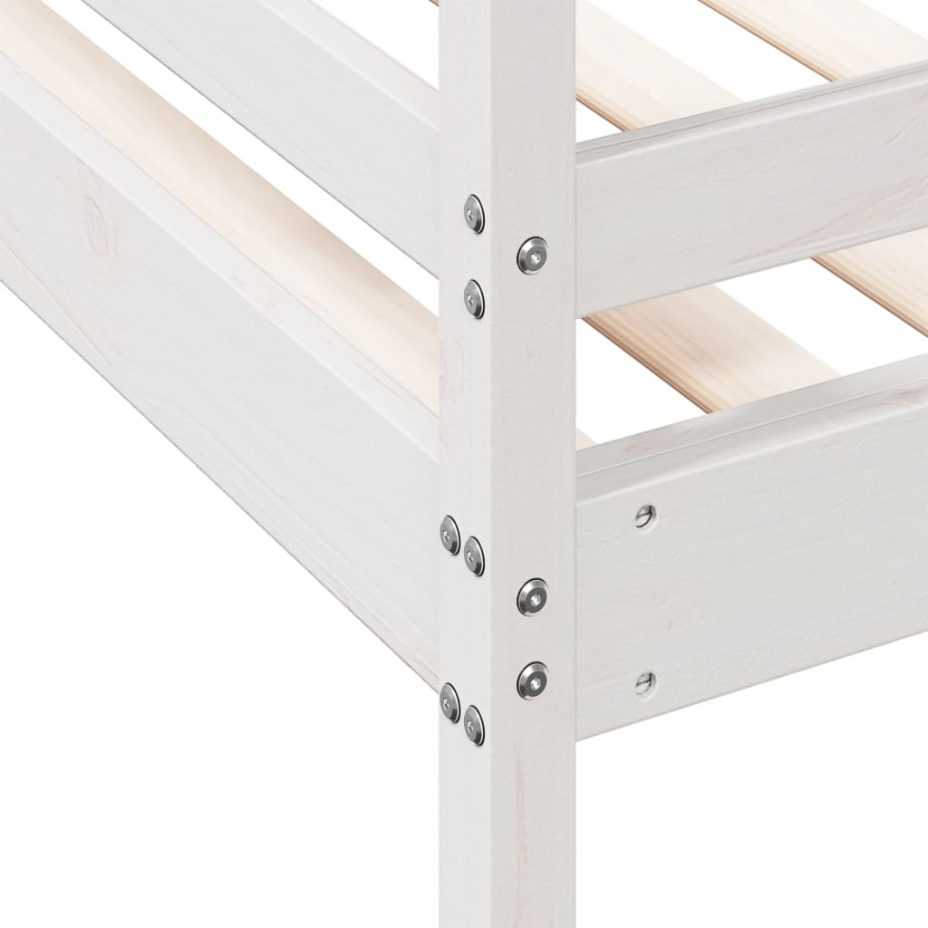 Lit superposé sans matelas 90x200/140x200 cm blanc bois massif