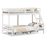 Lit superposé sans matelas 80x200/120x200 cm blanc bois massif