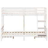 Lit superposé sans matelas 80x200/120x200 cm blanc bois massif