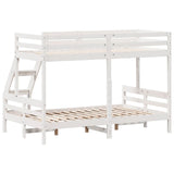 Lit superposé sans matelas 80x200/120x200 cm blanc bois massif