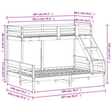 Bunk bed without mattress 80x200/140x200 cm solid wood