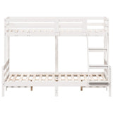 Bunk bed without mattress 80x200/140x200 cm white solid wood