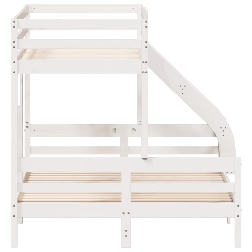 Bunk bed without mattress 80x200/140x200 cm white solid wood