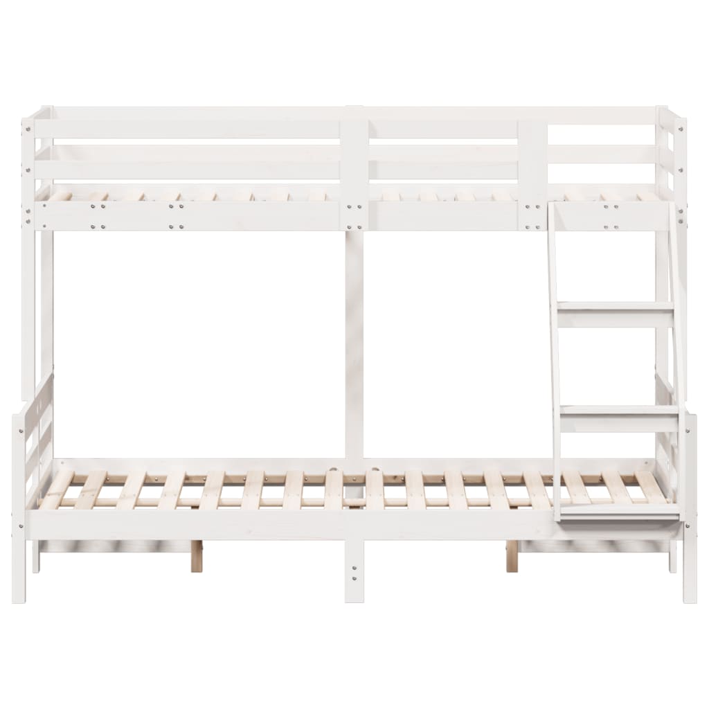 Bunk bed without mattress 90x200/120x200 cm white solid wood