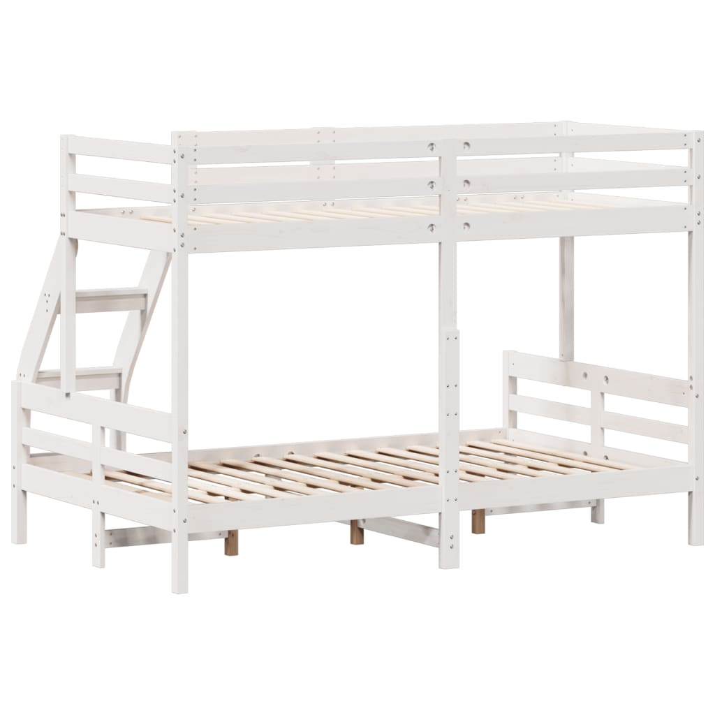 Bunk bed without mattress 90x200/120x200 cm white solid wood