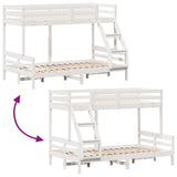 Bunk bed without mattress 90x200/120x200 cm white solid wood