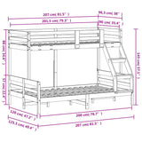 Bunk bed without mattress 90x200/120x200 cm white solid wood