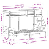 Lit superposé sans matelas 90x200/120x200 cm bois massif