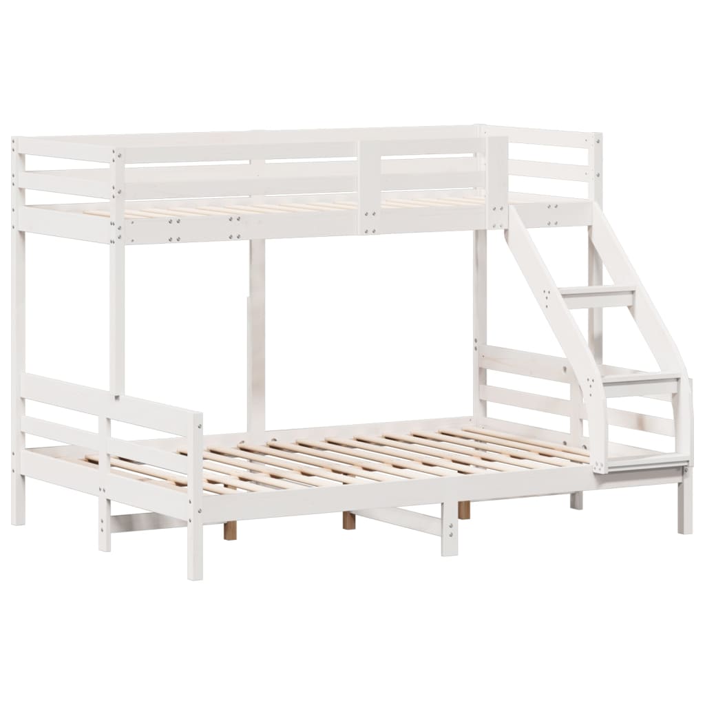 Bunk bed without mattress 90x200/140x200 cm white solid wood