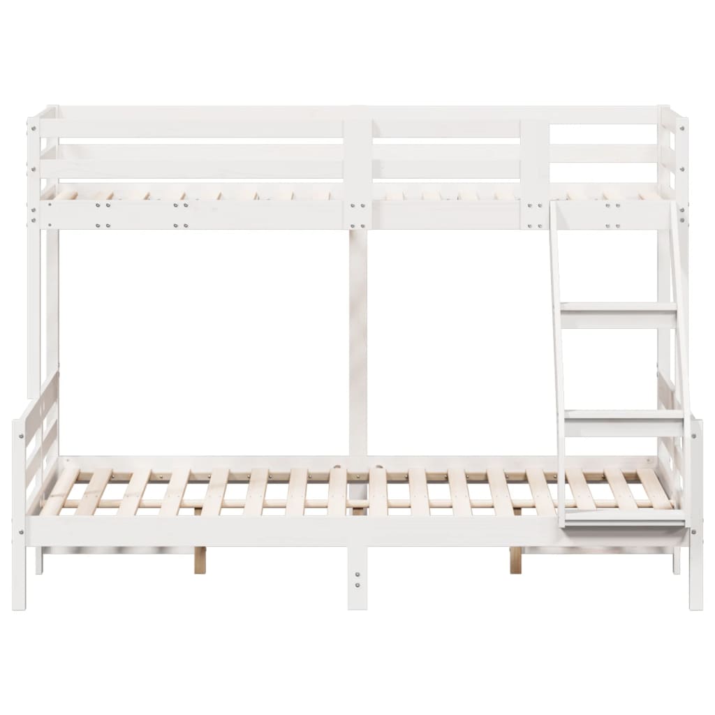 Bunk bed without mattress 90x200/140x200 cm white solid wood