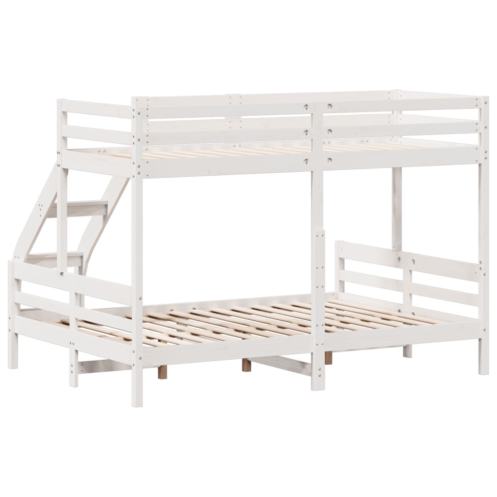 Bunk bed without mattress 90x200/140x200 cm white solid wood