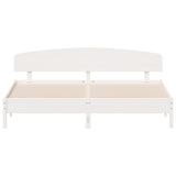 Cadre de lit sans matelas blanc 200x200 cm bois massif de pin