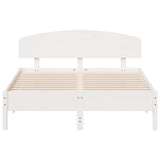 Bed frame without mattress white 160x200 cm solid pine wood