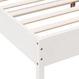 Bed frame without mattress white 160x200 cm solid pine wood