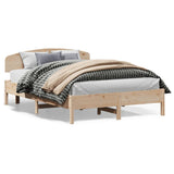 Bed frame without mattress 150x200 cm solid pine wood