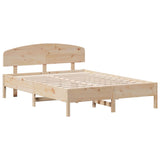 Bed frame without mattress 150x200 cm solid pine wood