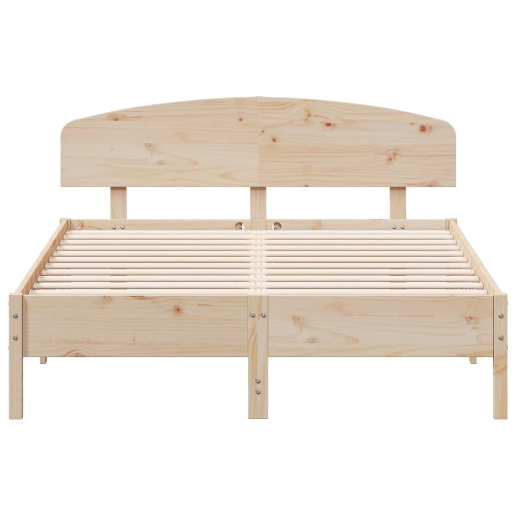 Bed frame without mattress 150x200 cm solid pine wood