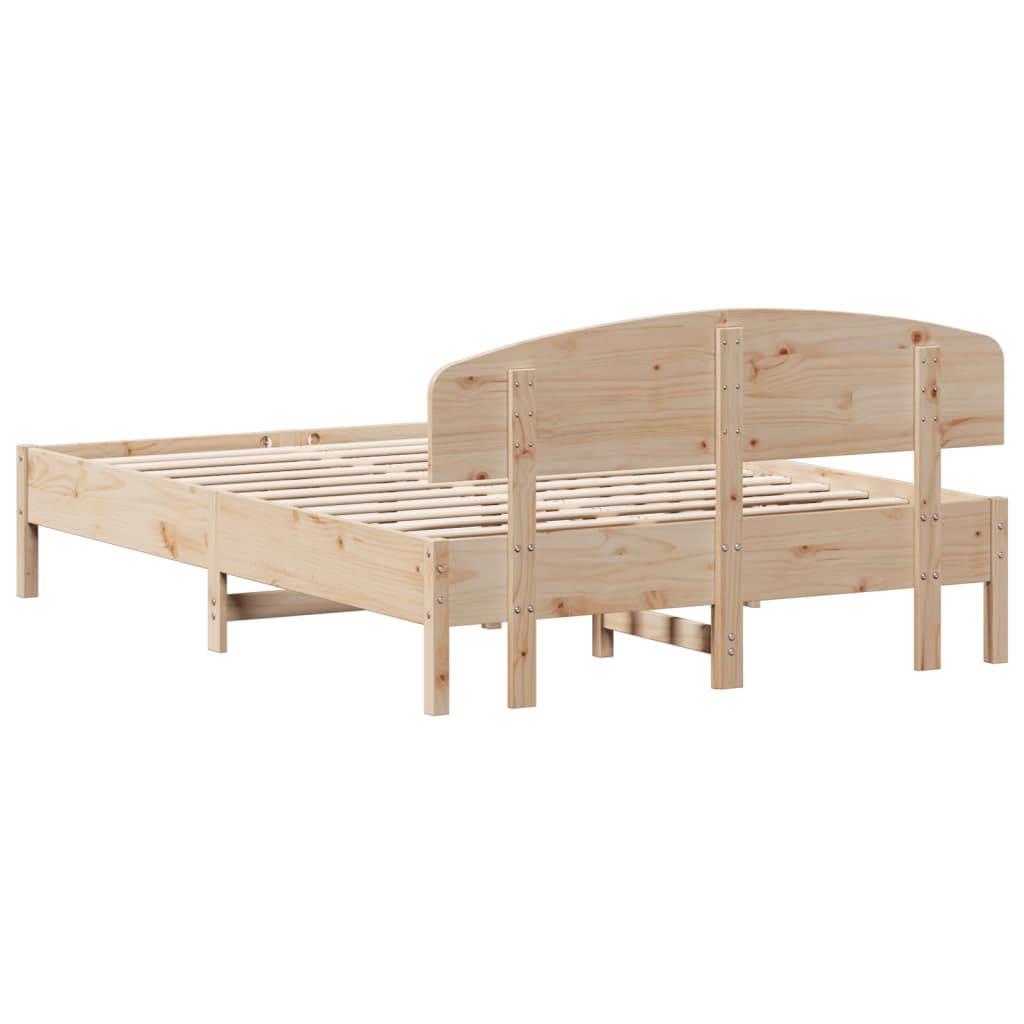 Bed frame without mattress 150x200 cm solid pine wood