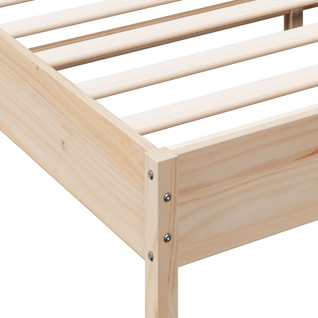 Bed frame without mattress 150x200 cm solid pine wood