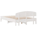 Bed frame without mattress white 150x200 cm solid pine wood