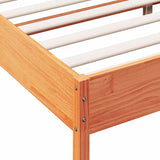 Cadre de lit sans matelas cire marron 150x200cm bois pin massif