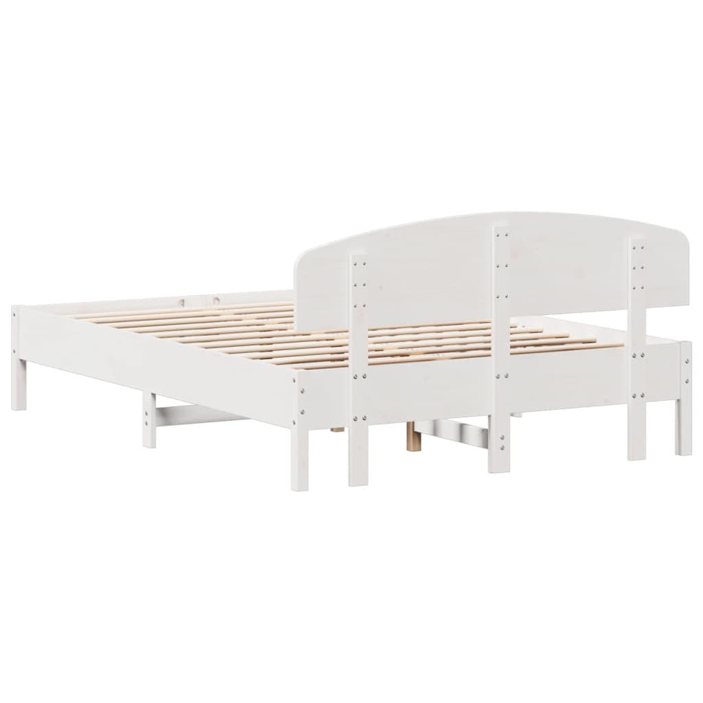 Cadre de lit sans matelas blanc 140x200 cm bois de pin massif