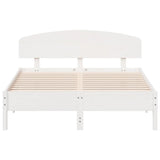 Cadre de lit sans matelas blanc 120x200 cm bois de pin massif