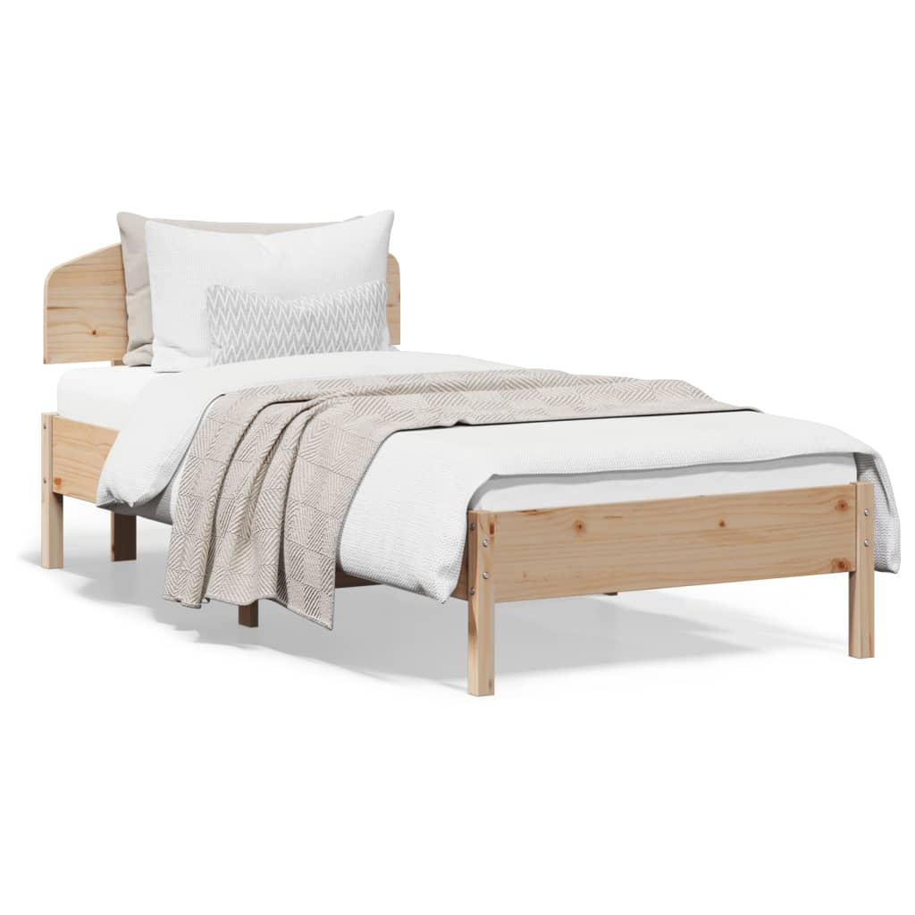 Bed frame without mattress 100x200 cm solid pine wood