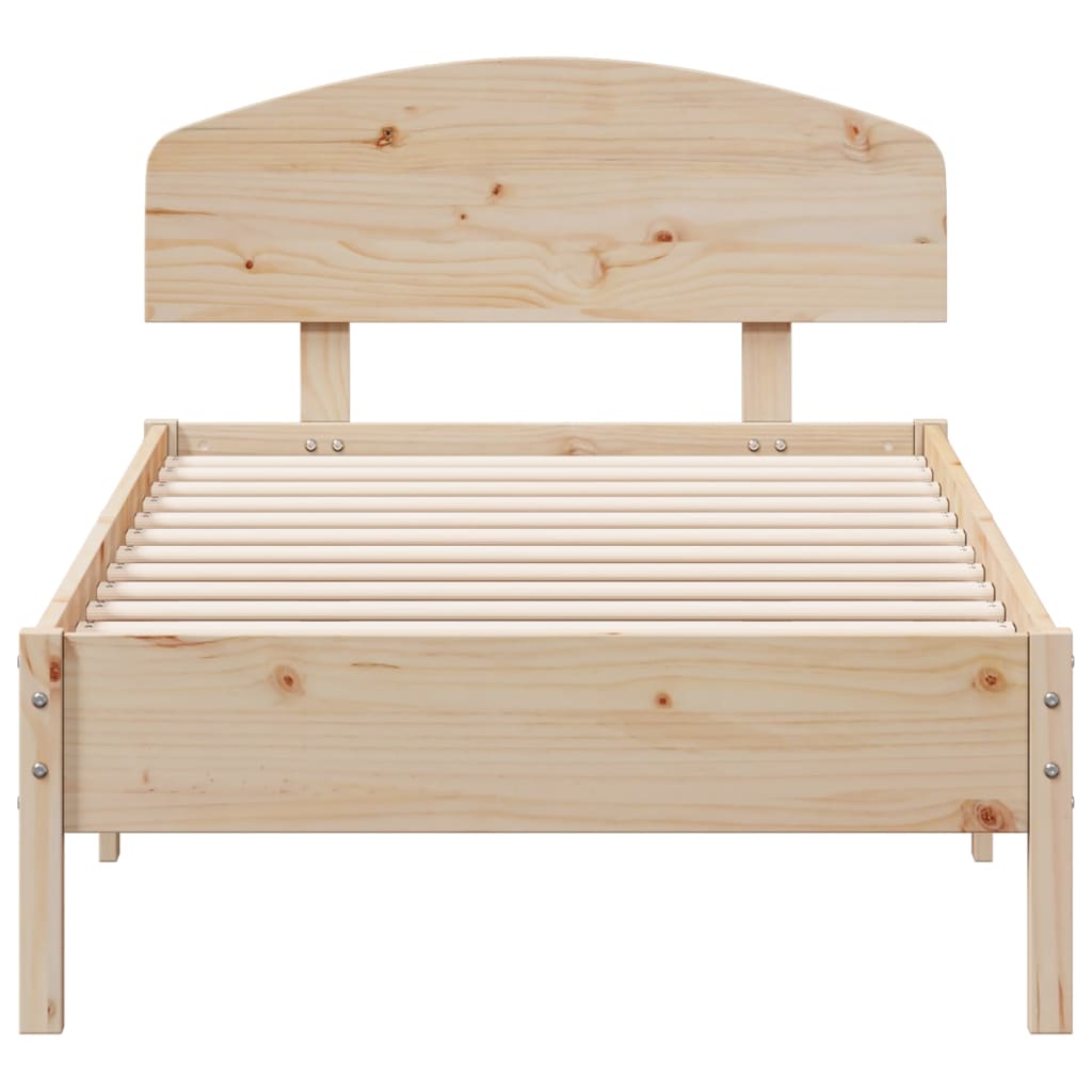 Bed frame without mattress 100x200 cm solid pine wood