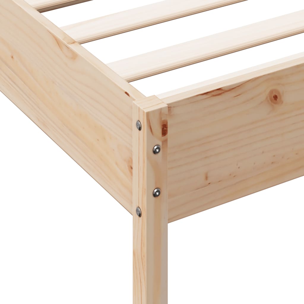 Bed frame without mattress 100x200 cm solid pine wood