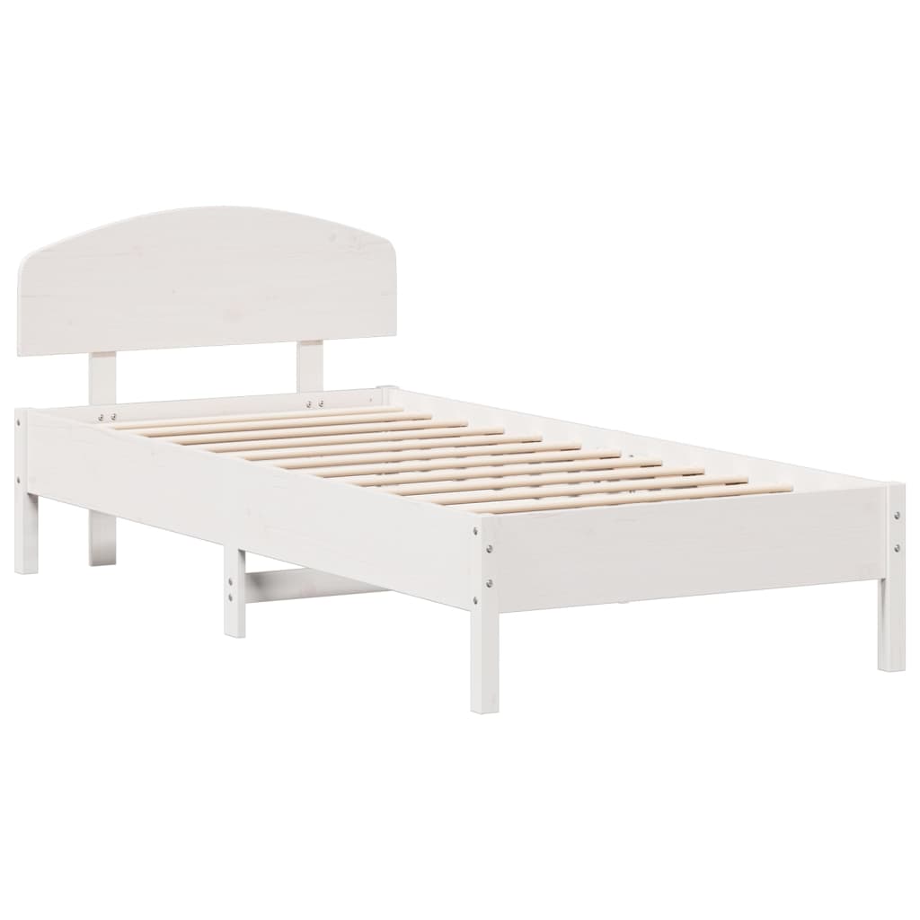 Cadre de lit sans matelas blanc 100x200 cm bois de pin massif