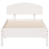 Cadre de lit sans matelas blanc 100x200 cm bois de pin massif