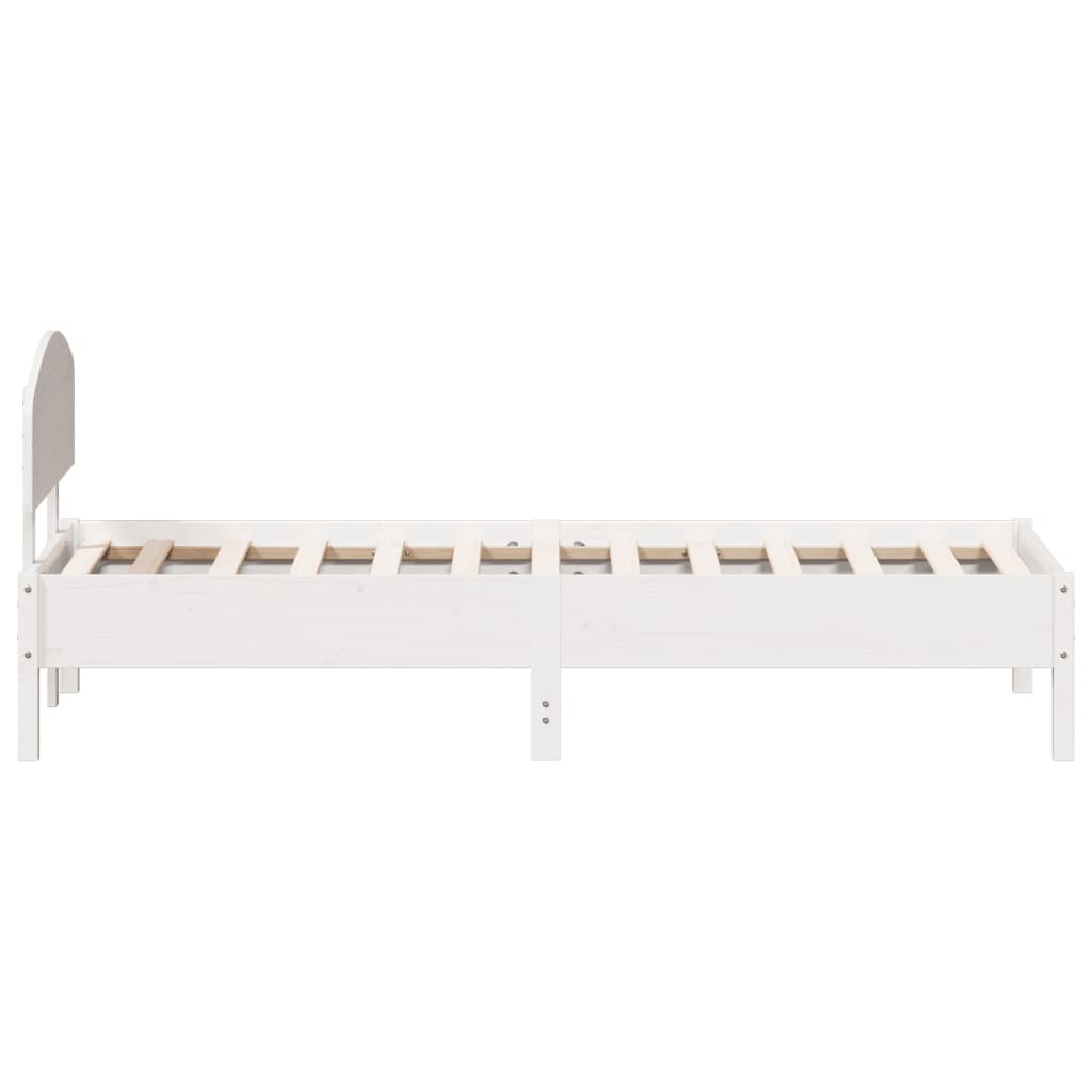 Cadre de lit sans matelas blanc 100x200 cm bois de pin massif