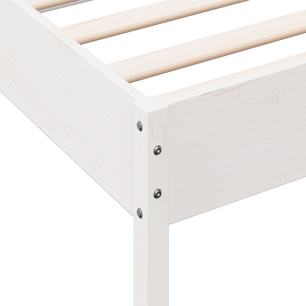 Cadre de lit sans matelas blanc 100x200 cm bois de pin massif