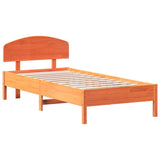 Cadre de lit sans matelas cire marron 100x200cm bois pin massif