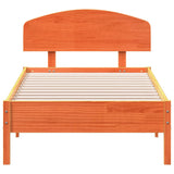 Cadre de lit sans matelas cire marron 100x200cm bois pin massif