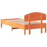 Cadre de lit sans matelas cire marron 100x200cm bois pin massif