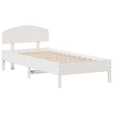 Cadre de lit sans matelas blanc 90x200 cm bois de pin massif