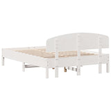 Cadre de lit sans matelas blanc 140x190 cm bois de pin massif