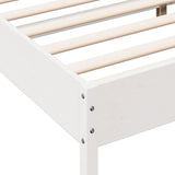 Cadre de lit sans matelas blanc 140x190 cm bois de pin massif