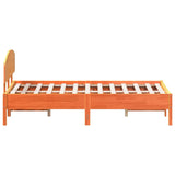 Cadre de lit sans matelas cire marron 140x190cm bois pin massif